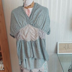 Free People Gray Knit Top